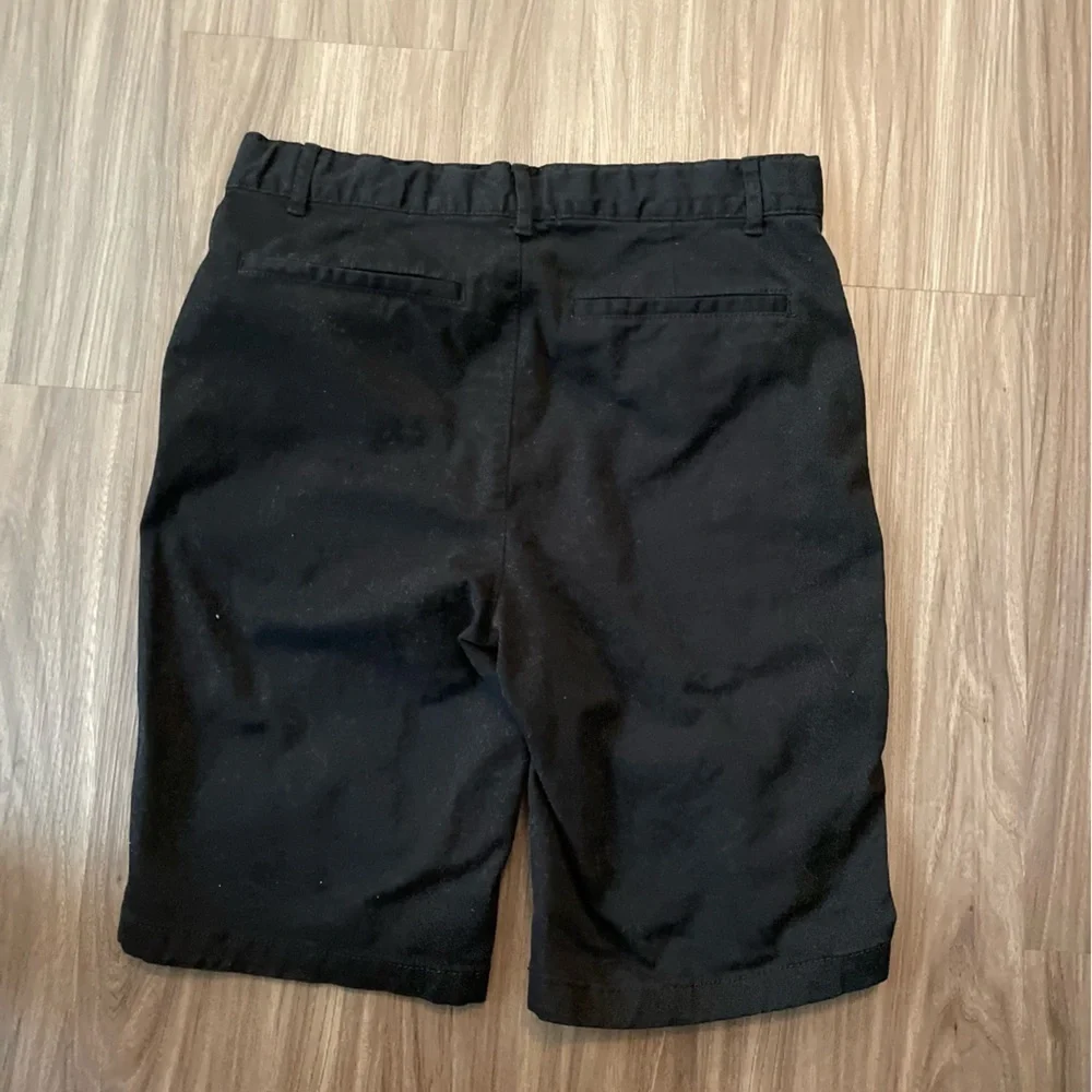 Place Boys Black Chino Shorts with Flat Front Design size  14